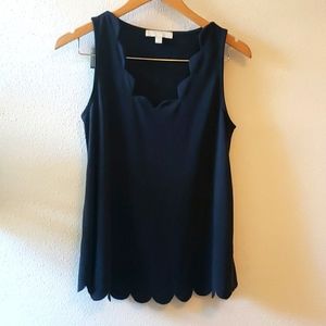 Eri & Ali Anthropoligie xs scalloped tank